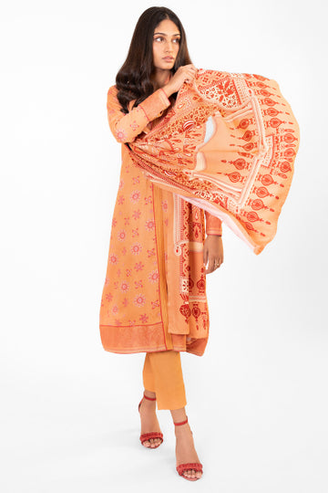 Alkaram FW-26.1-22-Peach Winter Collection 2022 Online Shopping